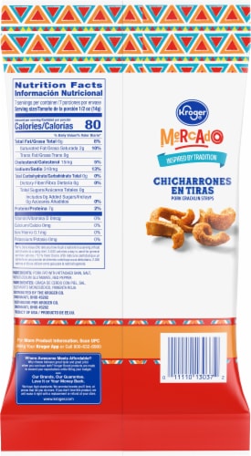 Kroger® Mercado Chicharrones en Tiras Red Pepper Pork Cracklin Strips Perspective: left