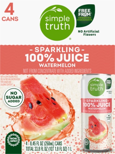 Simple Truth® Sparkling 100% Watermelon Juice Cans Perspective: left