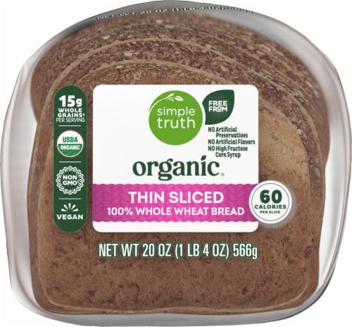 Simple Truth Organic® Thin Sliced 100% Whole Wheat Bread Perspective: left