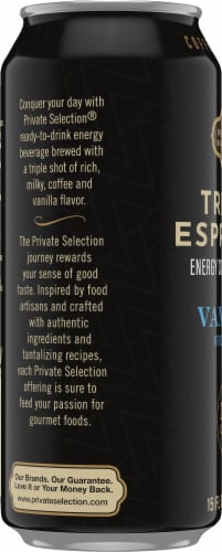 Private Selection® Vanilla Triple Espresso Energy Iced Coffee Can Perspective: left