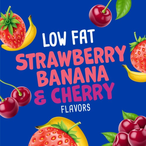 Kroger® Strawberry Banana & Cherry Low Fat Yogurt Tubes Perspective: left