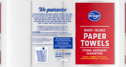 Kroger® Rugged + Reliable Paper Towels Double Rolls Perspective: left