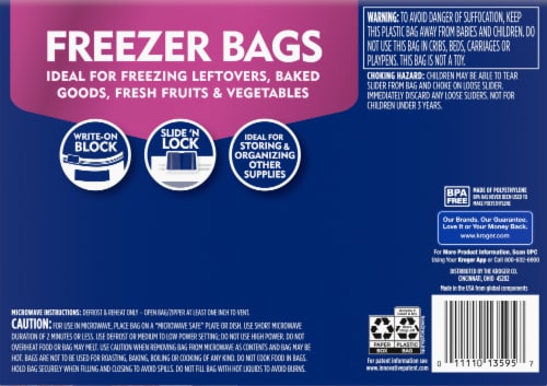 Kroger® Slider Reclosable Quart Freezer Bags Perspective: left
