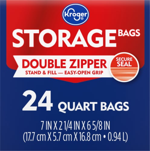 Kroger® Reclosable Quart Storage Bags Perspective: left