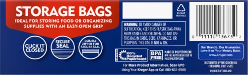 Kroger® Double Zipper Reclosable Quart Storage Bags Perspective: left