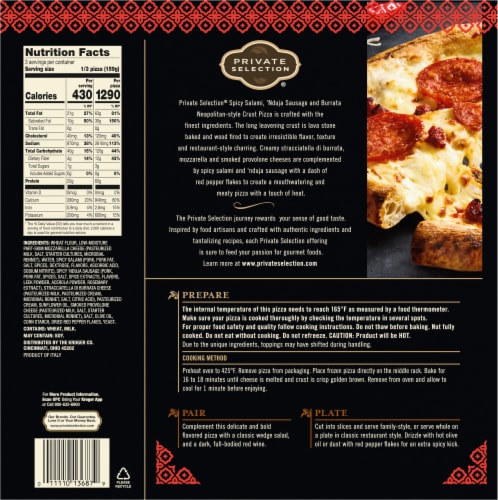 Private Selection® Spicy Salami Nduja Sausage & Burrata Frozen Pizza Perspective: left