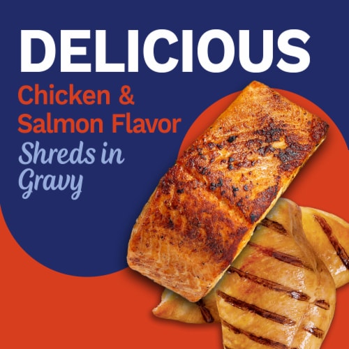 Pet Pride® Adult Wet Cat Food Chicken & Salmon Dinner in Gravy Shreds Perspective: left