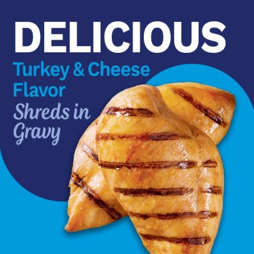 Pet Pride® Adult Wet Cat Food Turkey & Cheese Flavored Dinner In Gravy Shreds Perspective: left