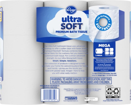 Kroger® Ultra Soft Toilet Paper Mega Roll Perspective: left