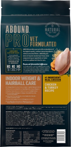 ABOUND® Pro Vet Formulated Indoor Weight & Hairball Care Adult Dry Cat Food Chicken & Turkey Perspective: left