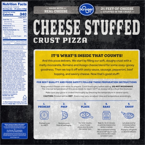 Kroger® Three Meat Cheese Stuffed Crust Frozen Pizza Perspective: left