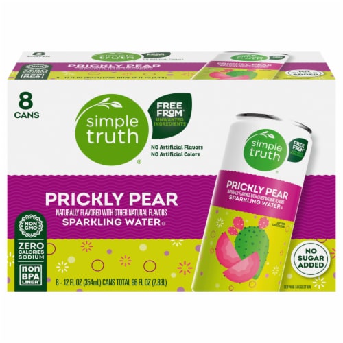 Simple Truth® Prickly Pear Sparkling Seltzer Water Cans Perspective: left
