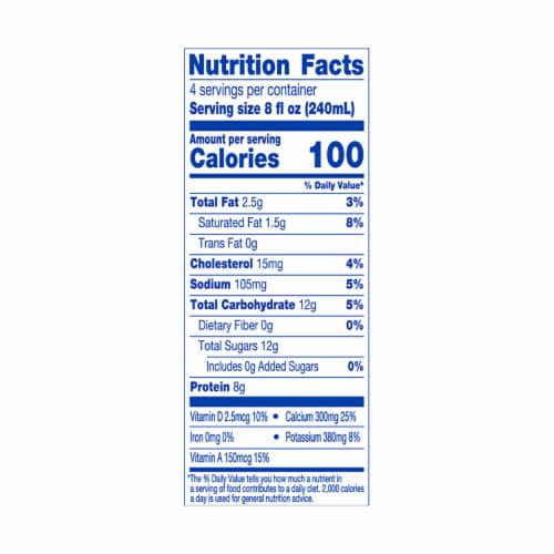 Kroger 1% Lowfat Milk Quart Perspective: left