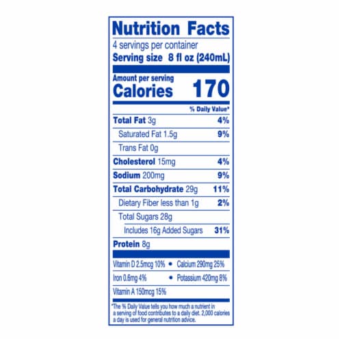 Kroger 1% Lowfat Chocolate Milk Quart Perspective: left
