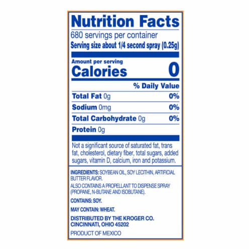 Kroger® Nonstick Butter Flavored Cooking Spray Perspective: left