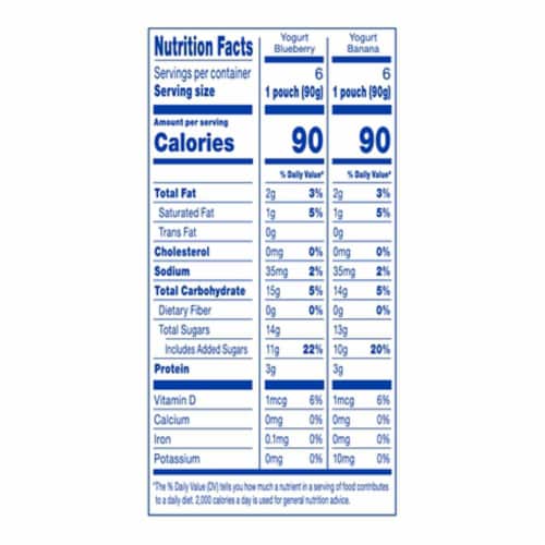 Kroger® Blueberry and Banana Fruit and Yogurt Pouches Multipack Perspective: left