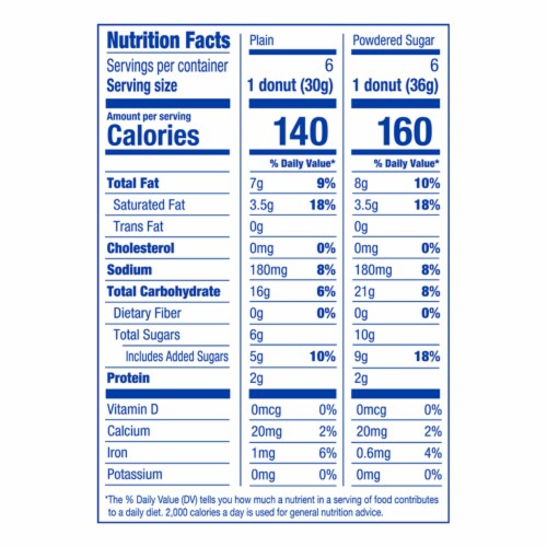 Kroger® Plain & Powdered Cake Donuts Perspective: left