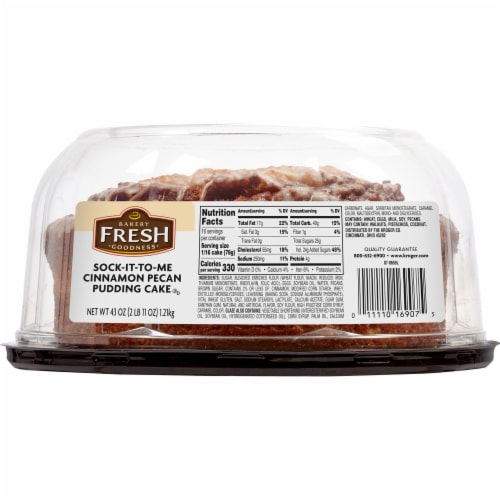 Bakery Fresh Goodness Sock-It-To-Me Cinnamon Pecan Pudding Cake Perspective: left