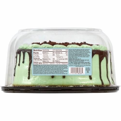 Bakery Fresh Goodness Double Layer Mint Chocolate Cake with Buttercreme Frosting Perspective: left