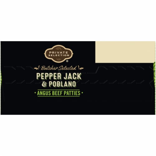 Private Selection® Pepper Jack & Poblano Angus Beef Patties Perspective: left