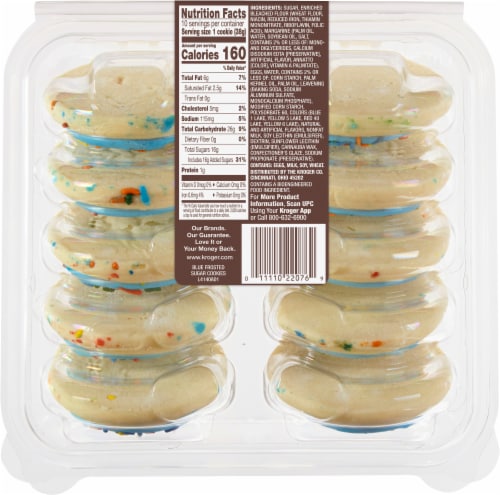Bakery Fresh Goodness Blue Frosted Sugar Cookies Perspective: left