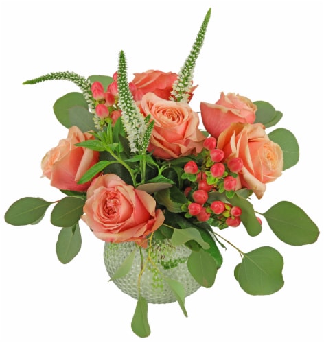 Bloom Haus™ Low Vase Trinity Floral Arrangement Perspective: left
