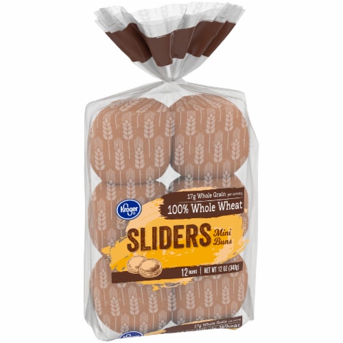 Kroger® 100% Whole Wheat Sliders Buns Perspective: left