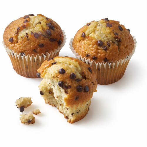 Bakery Fresh Chocolate Chip Muffins Perspective: left