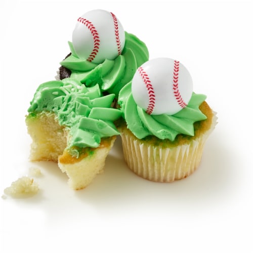 Bakery Fresh Assorted Baseball Cupcakes Perspective: left