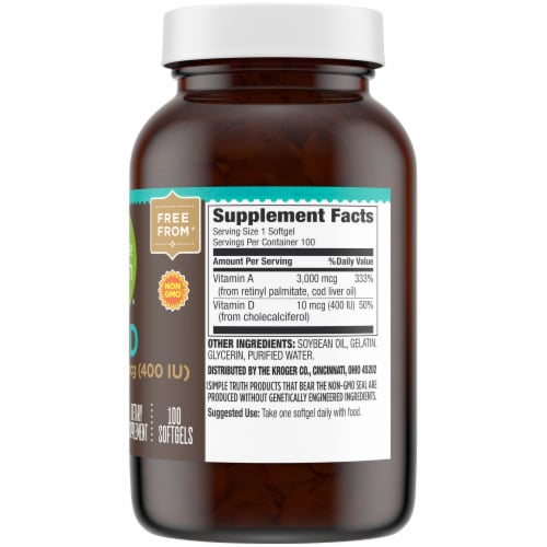 Simple Truth® Vitamin A & D Softgels Perspective: left