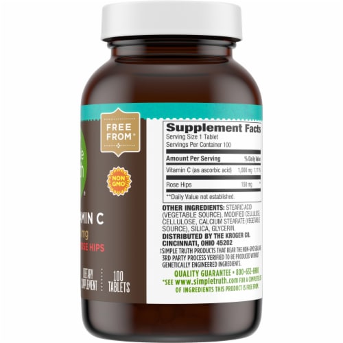 Simple Truth® Vitamin C Plus Rose Hips Tablets 1000mg Perspective: left