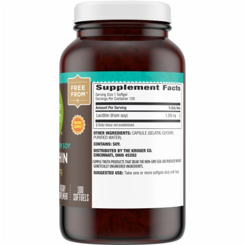 Simple Truth® Lecithin Softgels 1200mg Perspective: left
