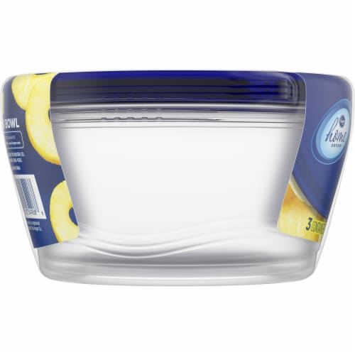Kroger Home Sense Round BPA-Free Plastic Snap Seal Food Storage Container - 3 pack Perspective: left