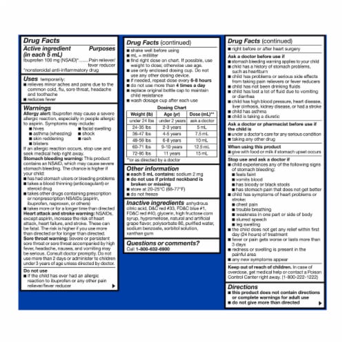 Kroger® Children's Ibuprofen Grape Oral Suspension Liquid 100mg Perspective: left