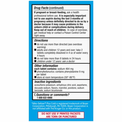 Kroger® Gluten Free Original Flavor Effervescent Cold Relief Tablets Perspective: left