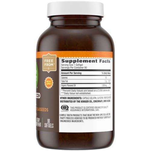 Simple Truth® Flaxseed Oil Softgels 1000 mg Perspective: left