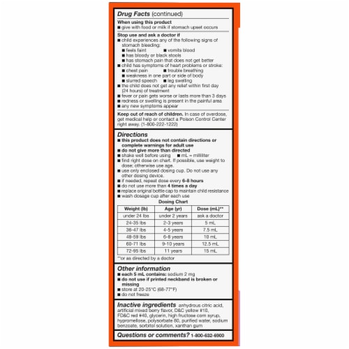 Kroger® Berry Flavor Children's Ibuprofen Perspective: left