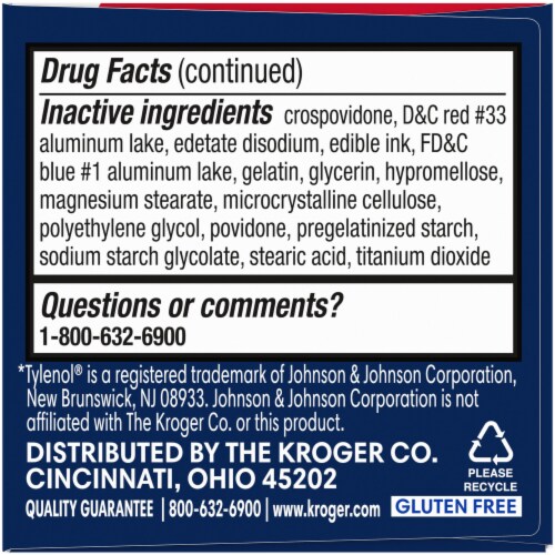 Kroger® Extra Strength Acetaminophen PM Pain Reliever/Nighttime Sleep-Aid Geltabs Perspective: left