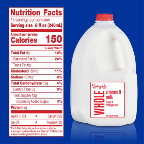 Springdale® Vitamin D Whole Milk Gallon Perspective: left