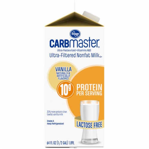 Kroger® CarbMaster® Ultra-Filtered Nonfat Vanilla Milk Half Gallon Perspective: left