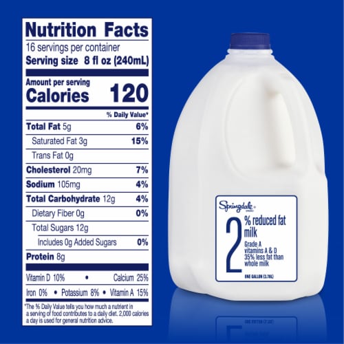 Springdale® 2% Reduced Fat Milk Gallon Perspective: left