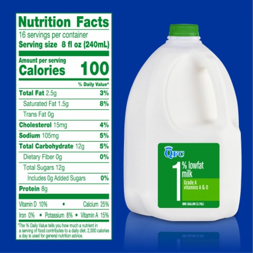 QFC 1% Lowfat Milk Perspective: left