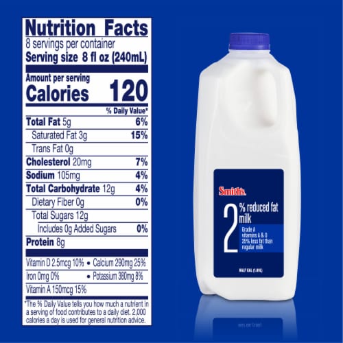 Smith's™ 2% Reduced Fat Milk Half Gallon Perspective: left