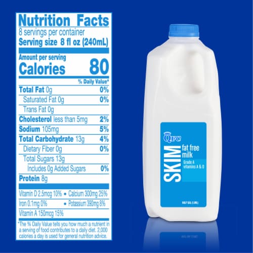 QFC Fat Free Skim Milk Perspective: left
