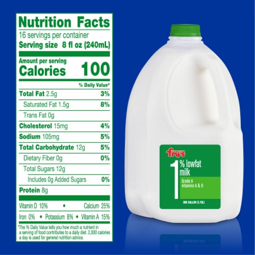 Fry's 1% Lowfat Milk Perspective: left
