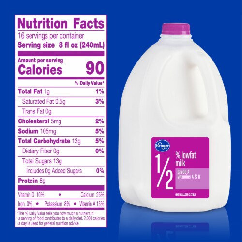Kroger® 1/2% Lowfat Milk Gallon Perspective: left