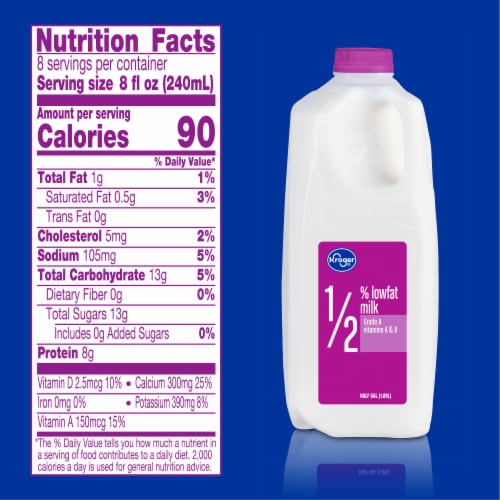 Kroger® 1/2% Lowfat Milk Half Gallon Perspective: left