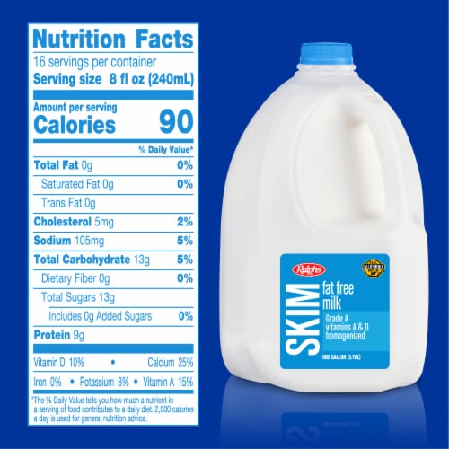 Ralphs Fat Free Skim Milk Perspective: left
