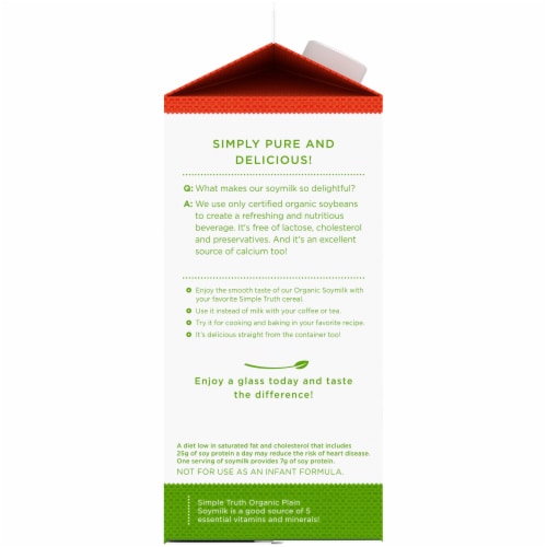 Simple Truth Organic® Dairy Free Organic Original Soy Milk Half Gallon Perspective: left