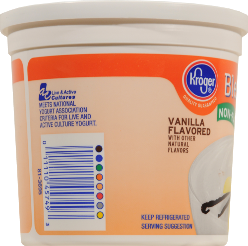 Kroger®  Non-fat Vanilla Yogurt Perspective: left